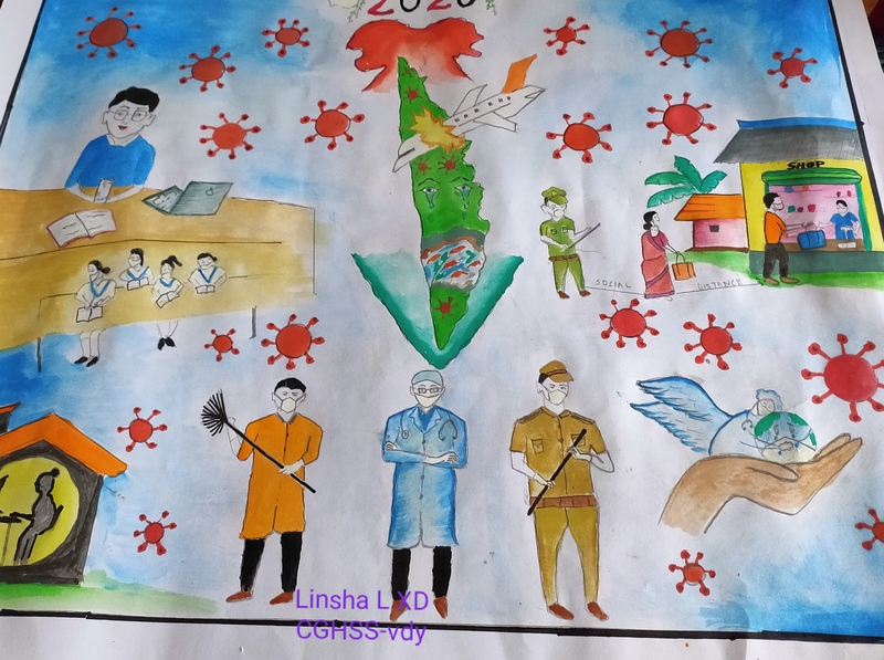 പ്രമാണം:Lockdown days drawing by students.jpg