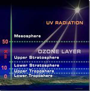 UV Radiation reaching Earth's surface