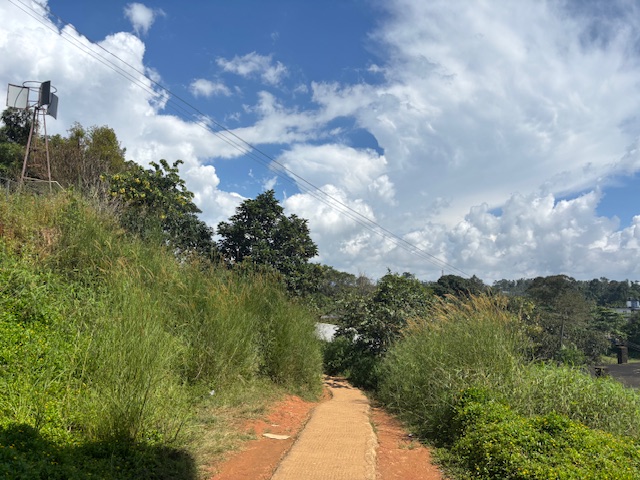 This shows the trodden path to Thomattuchal town from G H S S Vaduvanchal