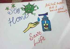 Keep away corona by sanitizing ourselves.jpeg