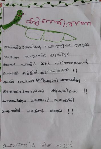 FATHIMA DIYA N ,Class 1A