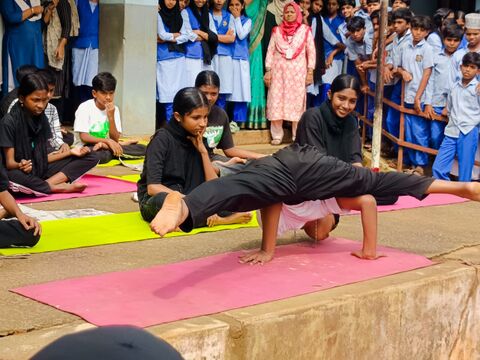 world yoga day mass drill