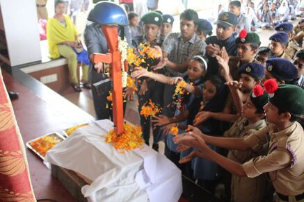 The war heroes of the Kargil War were commemorated on 27 July 2019 on the auspices of NCC, SPC and JRC units of the school