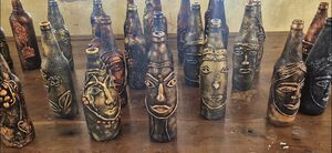 BOTTLE ART PRODUCTS MADE BY STUDENTS