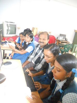 Students of st.Agnes HS,Chavara engaged in digitalization project of ramachandravilasom2.JPG